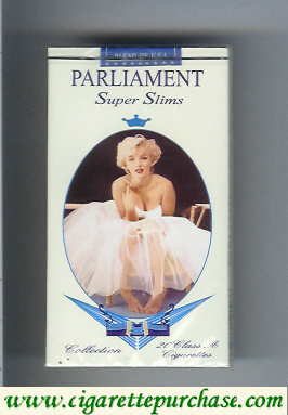 Parliament Super Slims 100s soft box design with Marlin Monro cigarettes